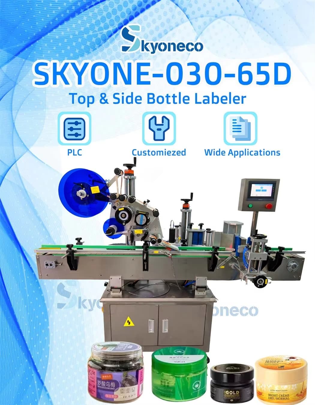 Top and side Bottle Labeling Machine